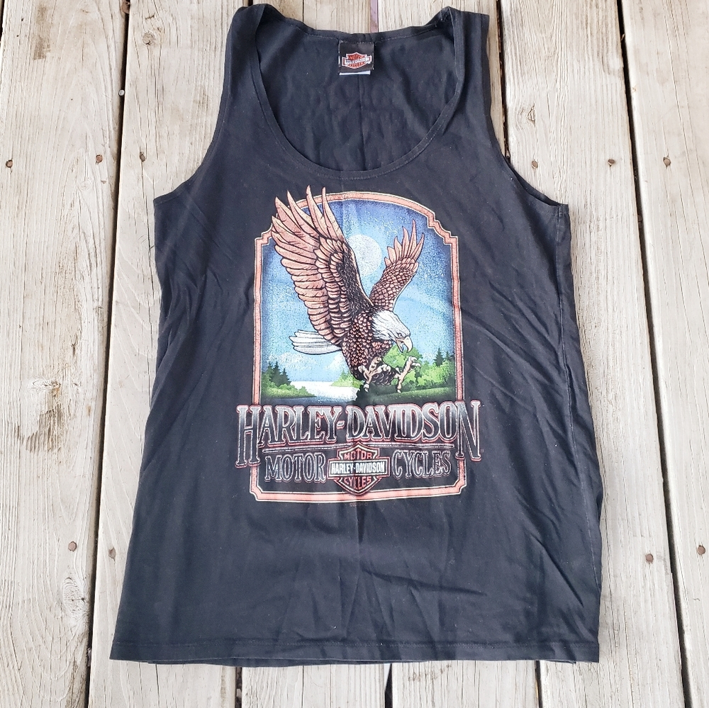 Vintage Harley Davidson eagle women's tank top XL